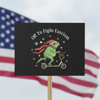 Portland Frog Protest Off To Fight Fascism Protest Sign Funny Christmas Gift - Wonder Print Shop