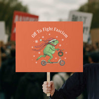 Portland Frog Protest Off To Fight Fascism Protest Sign Funny Christmas Gift - Wonder Print Shop