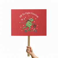 Portland Frog Protest Off To Fight Fascism Protest Sign Funny Christmas Gift - Wonder Print Shop