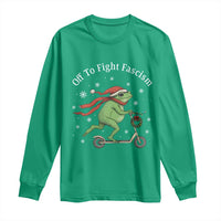 Portland Frog Protest Off To Fight Fascism Long Sleeve Shirt Funny Christmas Gift - Wonder Print Shop