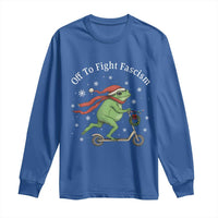 Portland Frog Protest Off To Fight Fascism Long Sleeve Shirt Funny Christmas Gift - Wonder Print Shop