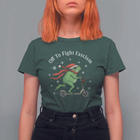 Portland Frog Protest Off To Fight Fascism T Shirt For Women Funny Christmas Gift - Wonder Print Shop