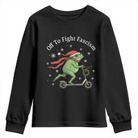 Portland Frog Protest Off To Fight Fascism Youth Sweatshirt Funny Christmas Gift - Wonder Print Shop