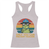 Only You Can Prevent Fascism Racerback Tank Top Funny Portland Frog Protest Gift - Wonder Print Shop