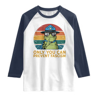 Only You Can Prevent Fascism Raglan Shirt Funny Portland Frog Protest Gift - Wonder Print Shop