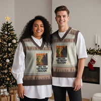Funny Portland Frog Protest V-Neck Knit Sweater Vest Only You Can Prevent Fascism Gift - Wonder Print Shop