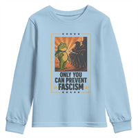 Funny Portland Frog Protest Youth Sweatshirt Only You Can Prevent Fascism Gift - Wonder Print Shop