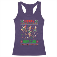 Funny Merry Marcus Racerback Tank Top Ugly Christmas Marcus The Worm Meme Gift - Wonder Print Shop