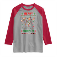 Funny Merry Marcus Raglan Shirt Ugly Christmas Marcus The Worm Meme Gift - Wonder Print Shop