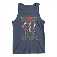 Funny Merry Marcus Tank Top Ugly Christmas Marcus The Worm Meme Gift - Wonder Print Shop