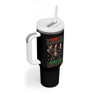 Funny Merry Marcus Tumbler With Handle Ugly Christmas Marcus The Worm Meme Gift - Wonder Print Shop