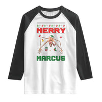 Marcus The Worm Meme Merry Marcus Raglan Shirt Funny Ugly Christmas Gift - Wonder Print Shop