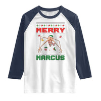 Marcus The Worm Meme Merry Marcus Raglan Shirt Funny Ugly Christmas Gift - Wonder Print Shop