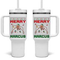 Marcus The Worm Meme Merry Marcus Tumbler With Handle Funny Ugly Christmas Gift - Wonder Print Shop