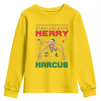 Marcus The Worm Meme Merry Marcus Youth Sweatshirt Funny Ugly Christmas Gift - Wonder Print Shop