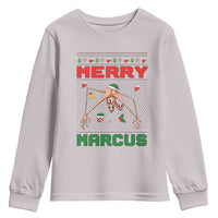 Marcus The Worm Meme Merry Marcus Youth Sweatshirt Funny Ugly Christmas Gift - Wonder Print Shop