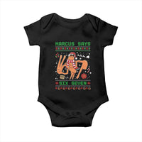 Marcus Says Six Seven Baby Onesie Funny Ugly Christmas Meme Gift - Wonder Print Shop