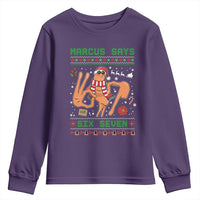 Marcus Says Six Seven Youth Sweatshirt Funny Ugly Christmas Meme Gift - Wonder Print Shop