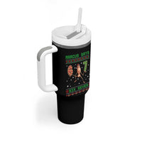 Marcus Says Six Seven Meme Christmas Ugly Sweater Tumbler With Handle Trendy Tiktok Gift - Wonder Print Shop