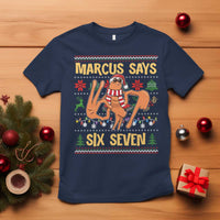 Funny Gen Z Alpha Ugly Christmas Gift T Shirt Marcus Says Six Seven - Wonder Print Shop