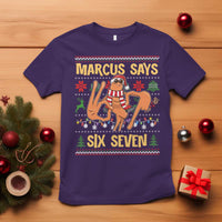 Funny Gen Z Alpha Ugly Christmas Gift T Shirt Marcus Says Six Seven - Wonder Print Shop