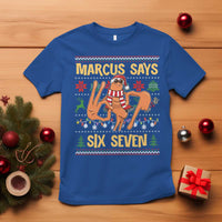 Funny Gen Z Alpha Ugly Christmas Gift T Shirt Marcus Says Six Seven - Wonder Print Shop