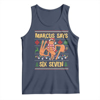 Funny Gen Z Alpha Ugly Christmas Gift Tank Top Marcus Says Six Seven - Wonder Print Shop