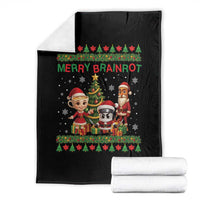 Merry Brainrot Throw Blanket Funny Ugly Christmas Italian Meme Gift - Wonder Print Shop