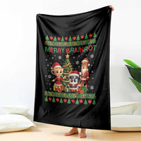 Merry Brainrot Throw Blanket Funny Ugly Christmas Italian Meme Gift - Wonder Print Shop
