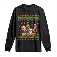 Merry Brainrot Long Sleeve Shirt Funny Ugly Christmas Italian Meme Gift - Wonder Print Shop