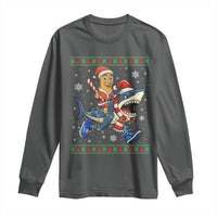 Funny Tung Tung Sahur Riding Tralala Long Sleeve Shirt Ugly Chritstmas Italian Brainrot Meme - Wonder Print Shop