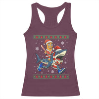 Funny Tung Tung Sahur Riding Tralala Racerback Tank Top Ugly Chritstmas Italian Brainrot Meme - Wonder Print Shop