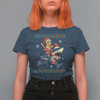 Funny Tung Tung Sahur Riding Tralala T Shirt For Women Ugly Chritstmas Italian Brainrot Meme - Wonder Print Shop