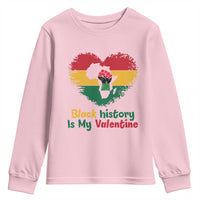 African American Women Pride Youth Sweatshirt Black History Is My Valentine - Wonder Print Shop
