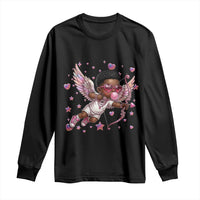 Cute Black Cupid Long Sleeve Shirt African American Valentines Day Gift - Wonder Print Shop