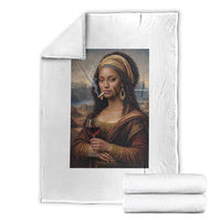 Funny Black Mona Lisa Throw Blanket Melanin Queen Black History Month - Wonder Print Shop