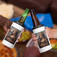 Funny Black Mona Lisa 4 in 1 Can Cooler Tumbler Melanin Queen Black History Month - Wonder Print Shop
