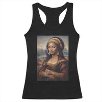 Funny Black Mona Lisa Racerback Tank Top Melanin Queen Black History Month - Wonder Print Shop