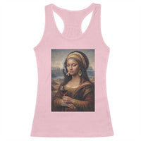 Funny Black Mona Lisa Racerback Tank Top Melanin Queen Black History Month - Wonder Print Shop