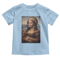 Funny Black Mona Lisa Toddler T Shirt Melanin Queen Black History Month - Wonder Print Shop