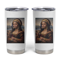 Funny Black Mona Lisa Tumbler Cup Melanin Queen Black History Month - Wonder Print Shop