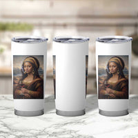 Funny Black Mona Lisa Tumbler Cup Melanin Queen Black History Month - Wonder Print Shop