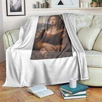 Funny Black Mona Lisa Throw Blanket African American Pride - Wonder Print Shop