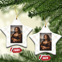 Funny Black Mona Lisa Ceramic Ornament African American Pride - Wonder Print Shop