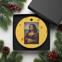 Funny Black Mona Lisa Ceramic Ornament African American Pride - Wonder Print Shop
