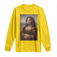 Funny Black Mona Lisa Long Sleeve Shirt African American Pride - Wonder Print Shop