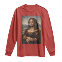 Funny Black Mona Lisa Long Sleeve Shirt African American Pride - Wonder Print Shop