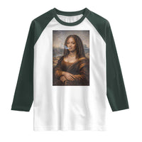 Funny Black Mona Lisa Raglan Shirt African American Pride - Wonder Print Shop