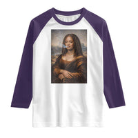 Funny Black Mona Lisa Raglan Shirt African American Pride - Wonder Print Shop