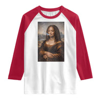 Funny Black Mona Lisa Raglan Shirt African American Pride - Wonder Print Shop